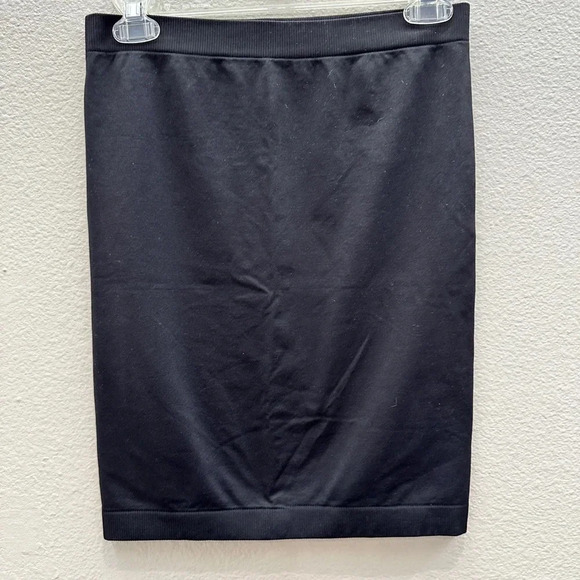 Helmut Lang Women's Size Small Black Ribbed Waistband Pencil Skirt Mini Length - Picture 3 of 4